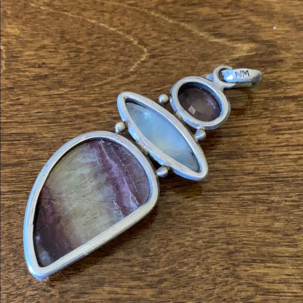 Sterling Silver Amethyst And Moon Stone Pendant View 3
